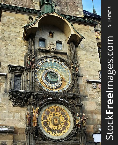 Clock, Clock Tower, Medieval Architecture, Facade