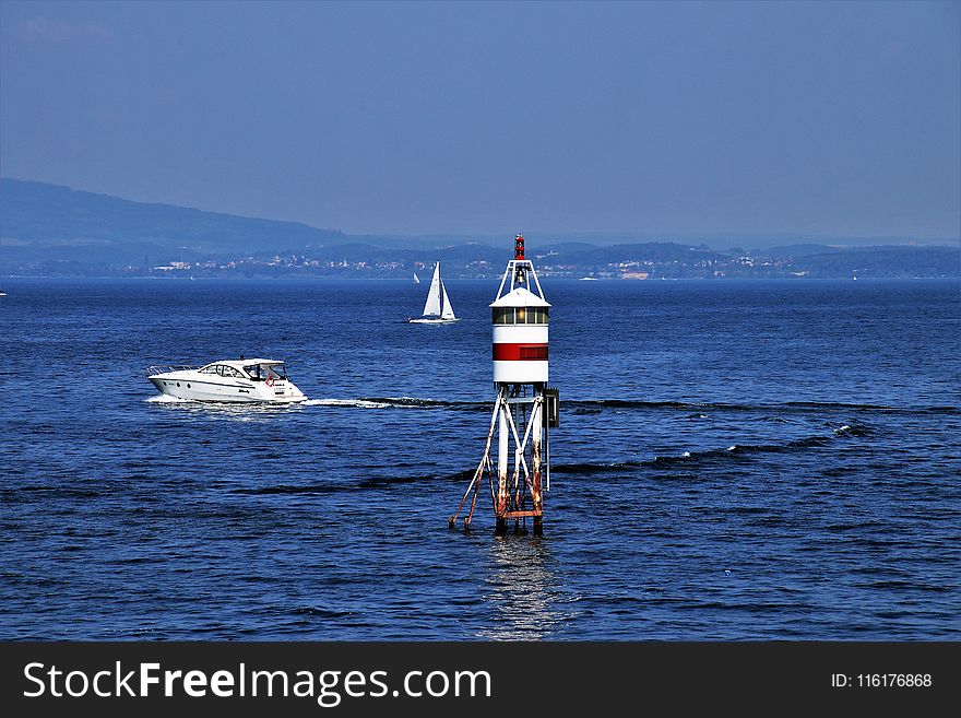 Waterway, Sea, Lighthouse, Ocean