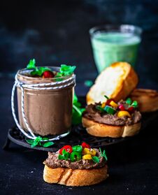 Chicken Liver Pate On Crostini Stock Photography Chicken Liver Pate On Crostini Stock Photography