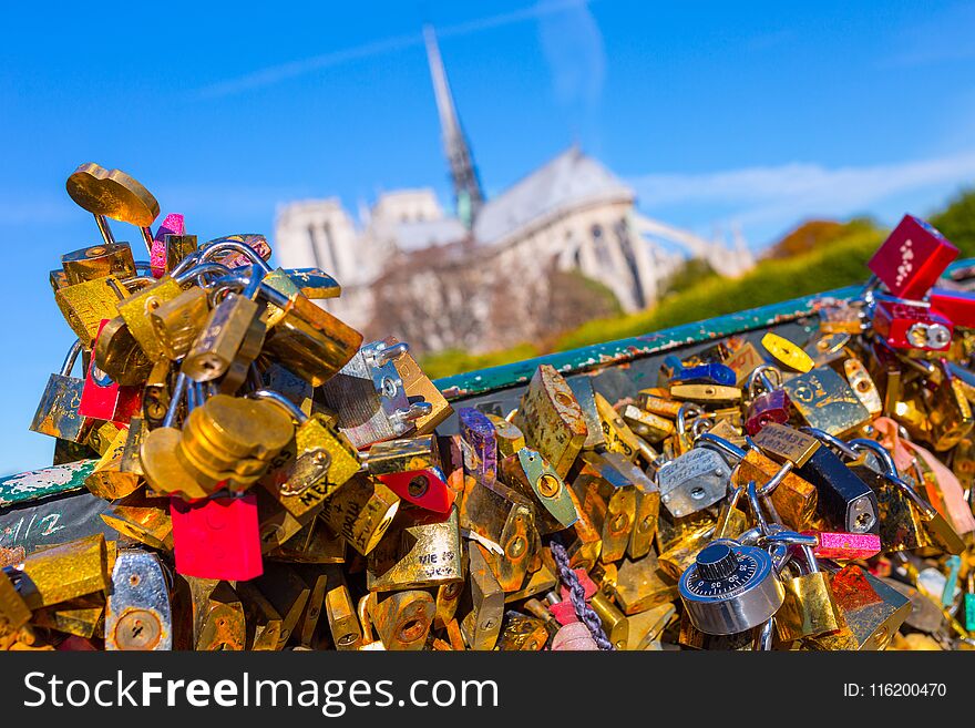 France. Paris. View on Notre Dame Cathedral from the bridge Pont