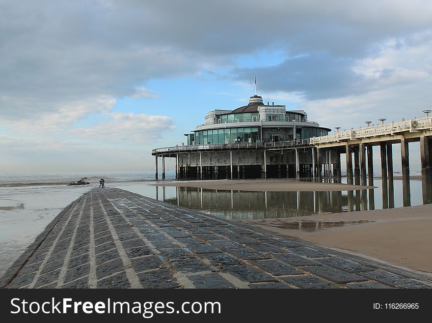 Pier, Sky, Sea, Horizon