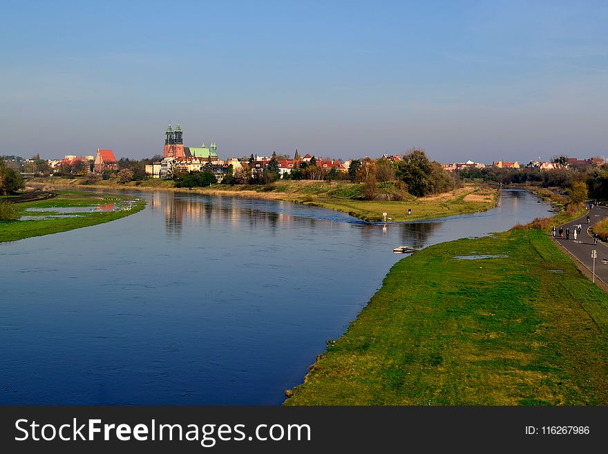 Waterway, River, Reflection, Water