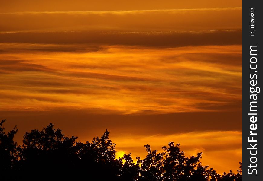 Sky, Red Sky At Morning, Afterglow, Sunrise