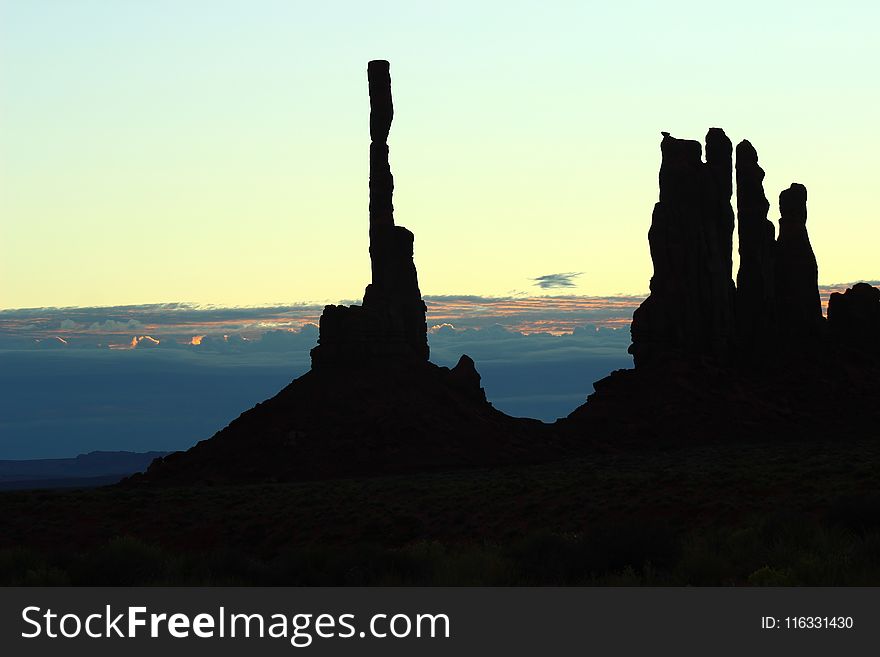 Sky, Silhouette, Sunrise, Dawn