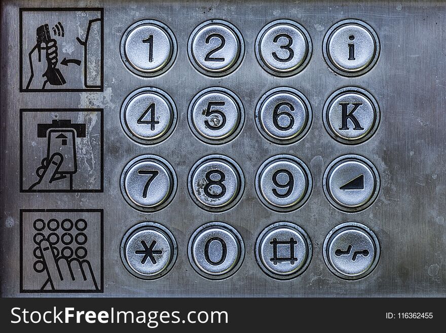 Old telephone booth metal numbers and user manual
