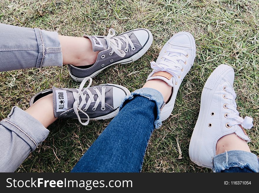 Two People Wearing Converse Allstar Low-top Sneakers