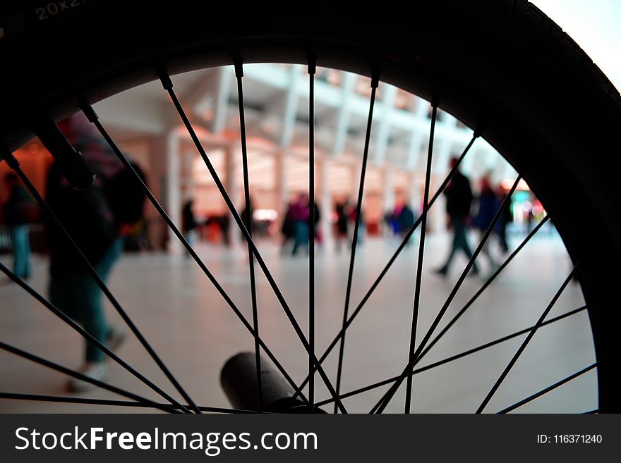 Silhouette of Bicycle Wheel