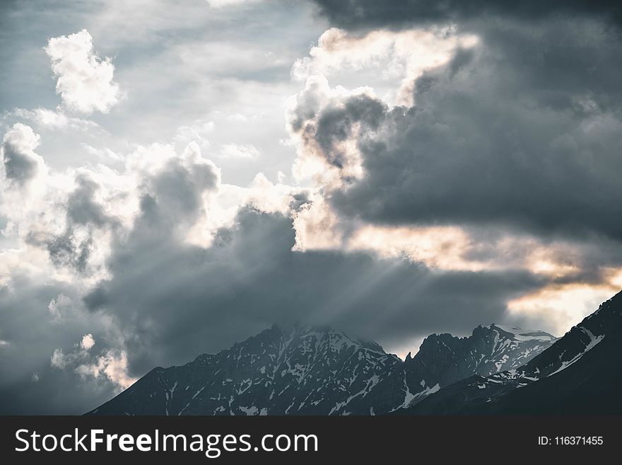 Low Angle Photography Of Sky Near Mountain