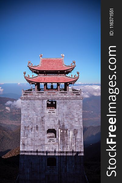 Red And Grey 2-storey Pagoda