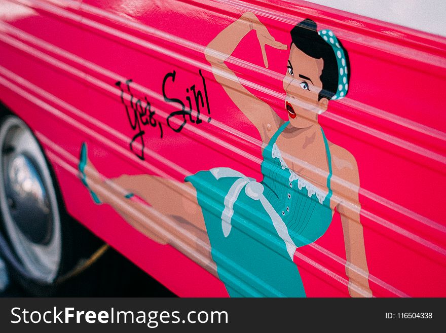 Woman in Teal Sleeveless Dress Painting