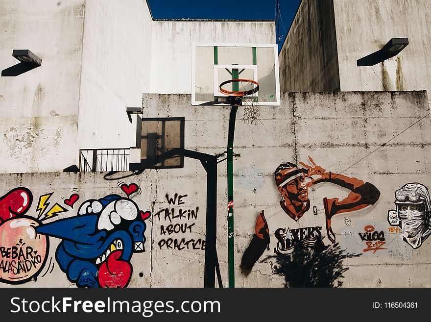 Allen Iverson Of Sixers Graffiti Wall