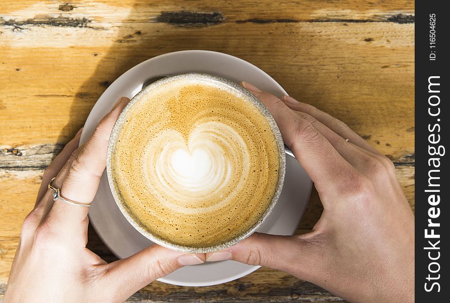 Brown and White Latte on White Ceramic Cup