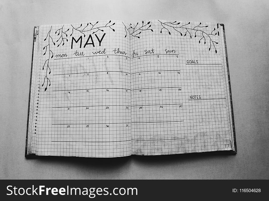 Close Photo of May Calendar Book