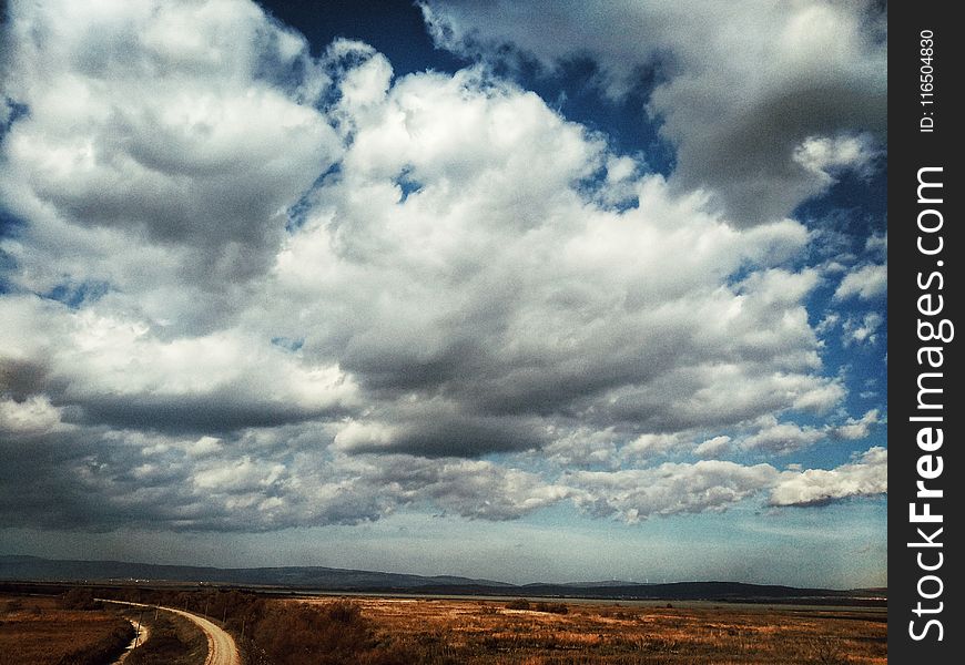 Road Under Clouds Panoramic Photography