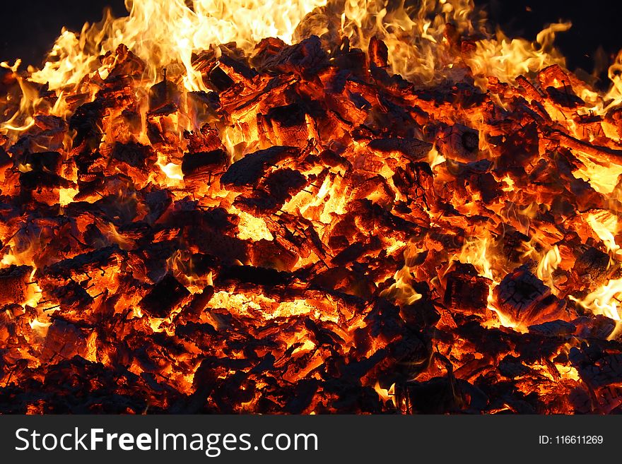 Fire, Flame, Geological Phenomenon, Bonfire