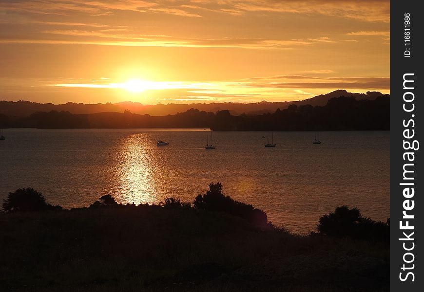 Sky, Loch, Afterglow, Sunset