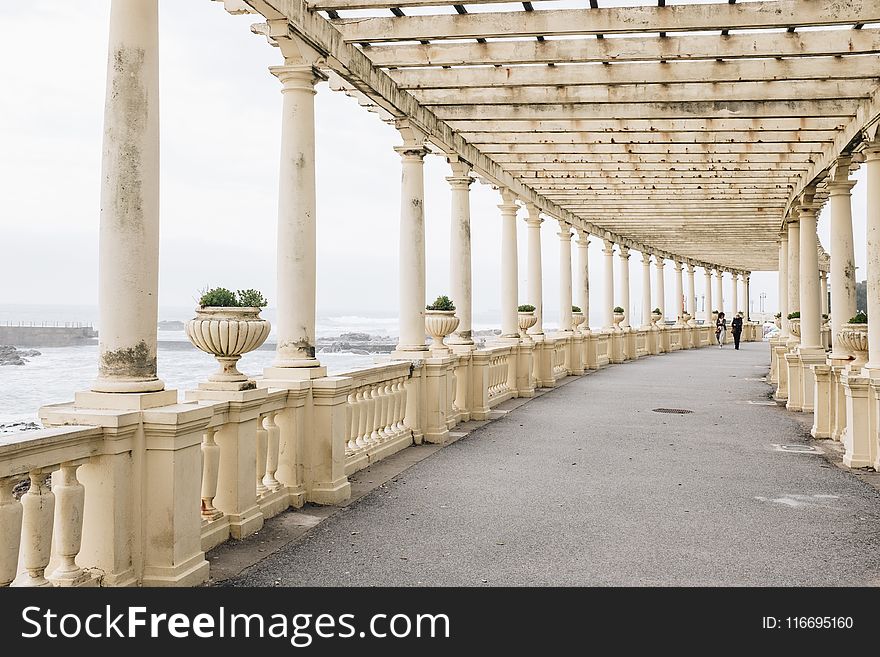 Beige Concrete Bridge Balustrade