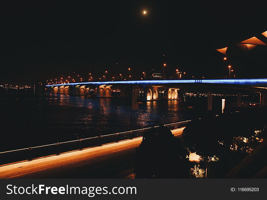 Architectural Photography of Bridge during Nighttime