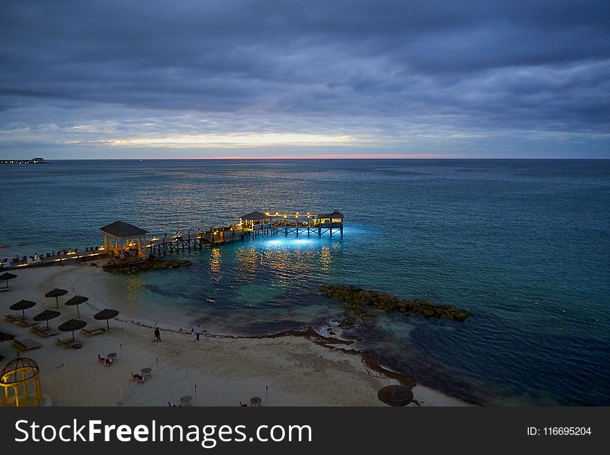 Scenic View Of Ocean During Dawn