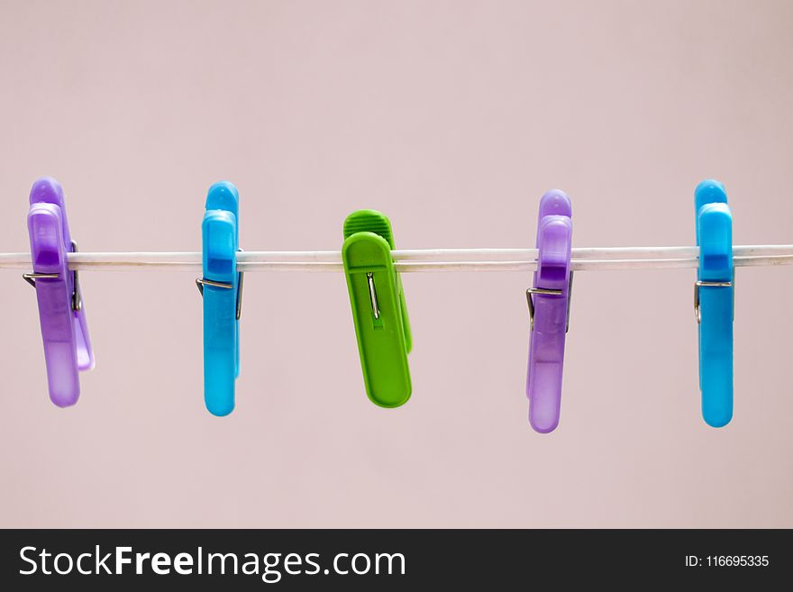 Five Assorted-color Clothes Clips