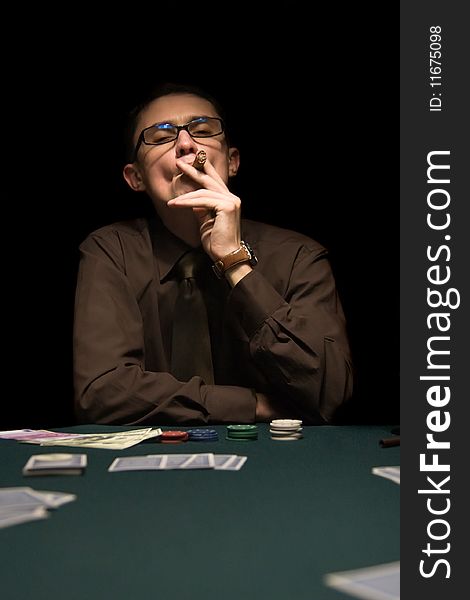 Smoker At The Poker Table