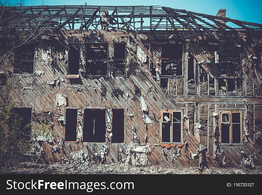 Building, Ruins, Facade, House