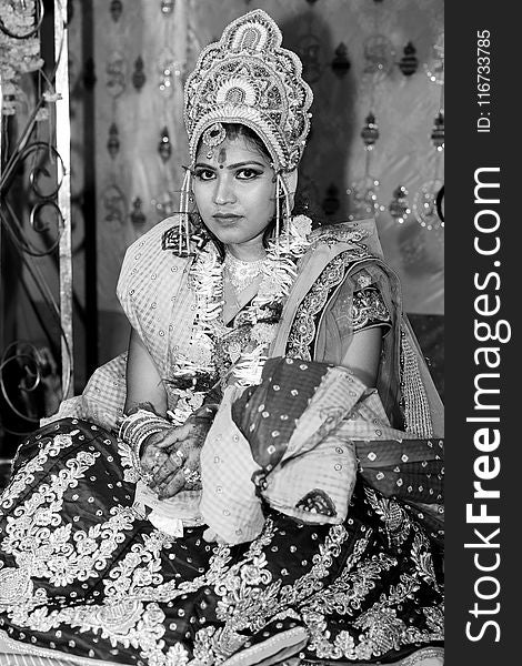 Woman, Black And White, Monochrome Photography, Bride
