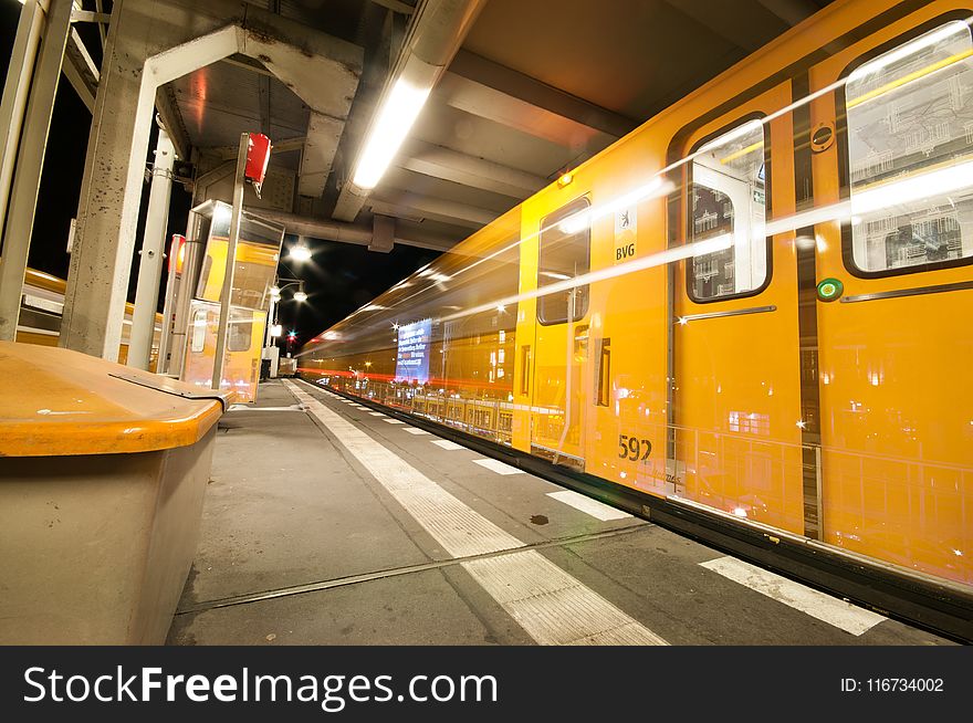 Yellow, Train Station, Transport, Metropolitan Area