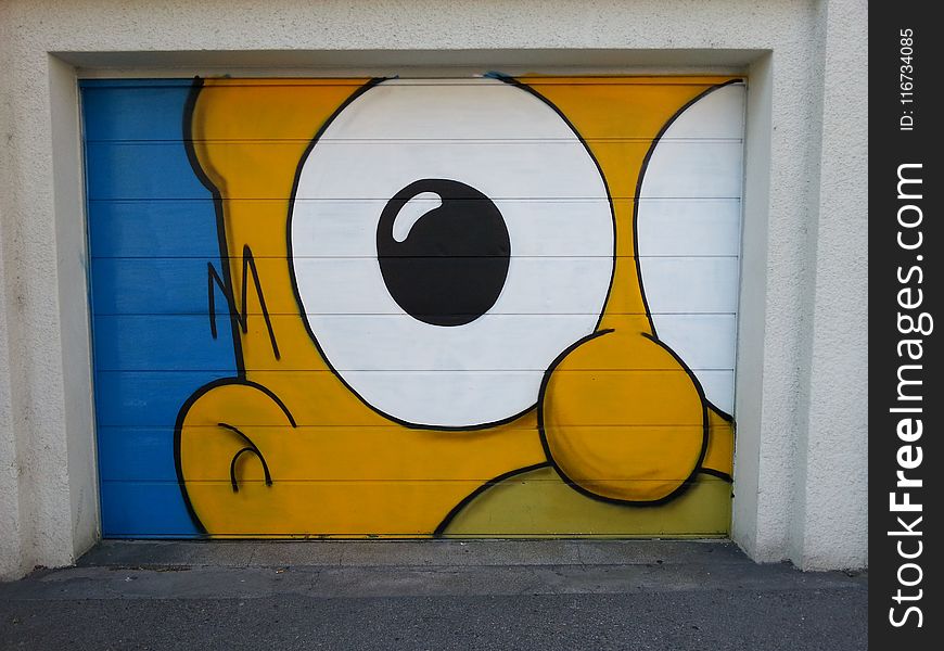 Yellow, Wall, Art, Street Art
