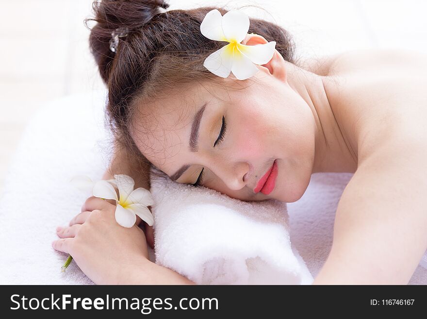 Portrait of beautiful asian people with close up view and close up eyes. Beauty, healthy, spa and relaxation concept.