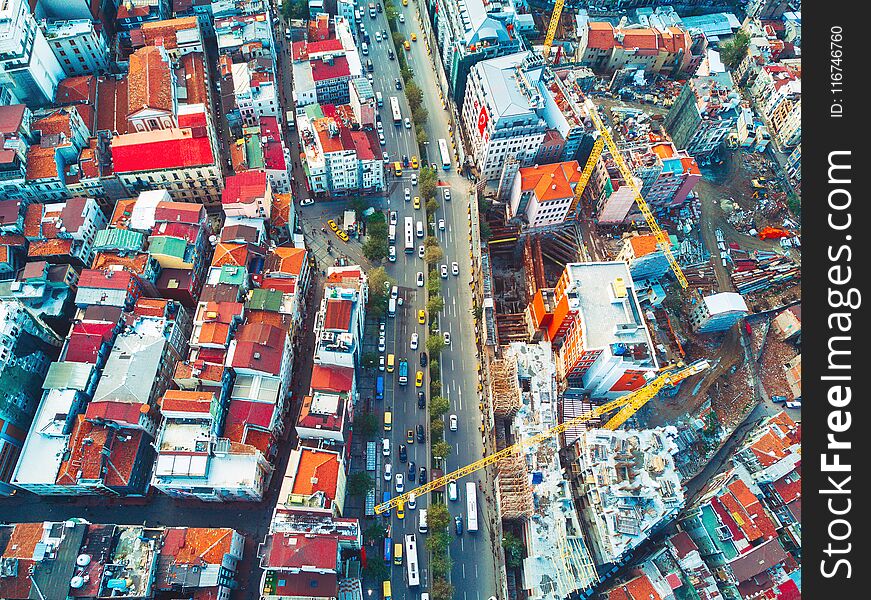 Cityscape Istanbul, Turkey. Photo from the bird`s-eye view