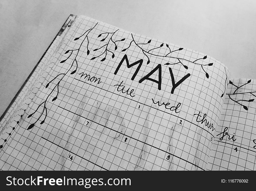 Close-up Photo of May Graphing Paper
