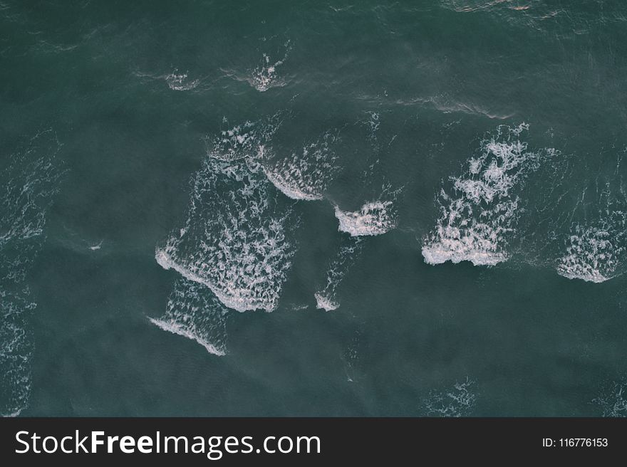 Aerial Photography of Ocean Waves at Daytime