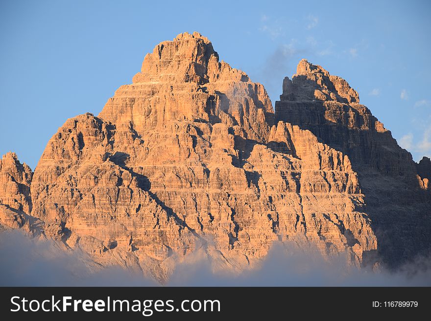 Mountainous Landforms, Sky, Rock, Mountain