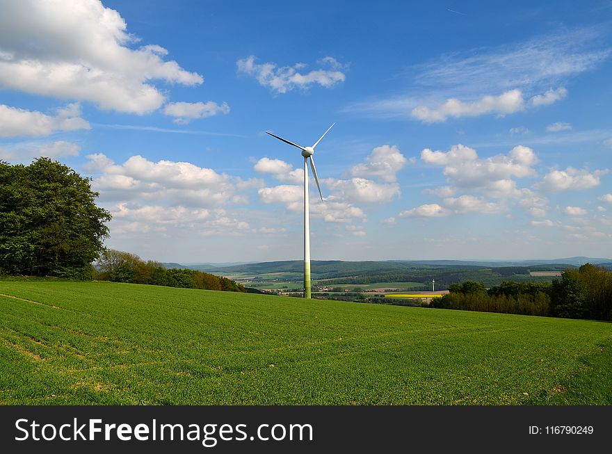 Grassland, Wind Turbine, Wind Farm, Windmill