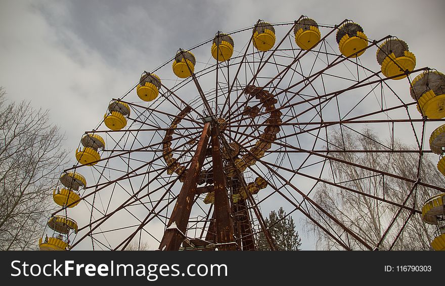 Ferris Wheel, Tourist Attraction, Yellow, Amusement Park