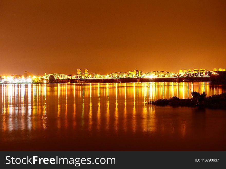 Reflection, Night, Body Of Water, Cityscape