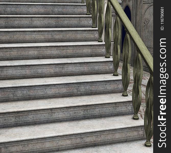 Stairs, Structure, Wood, Handrail