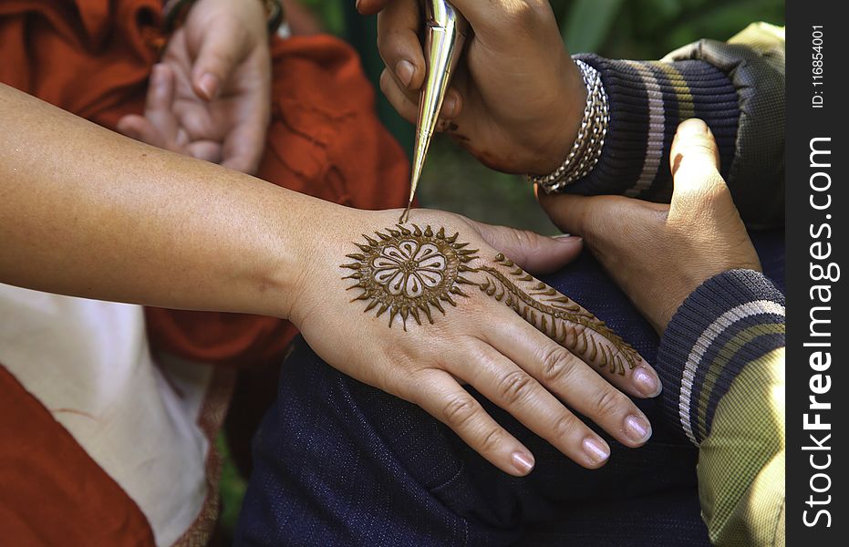 Mehndi Tattoo On Right Hand