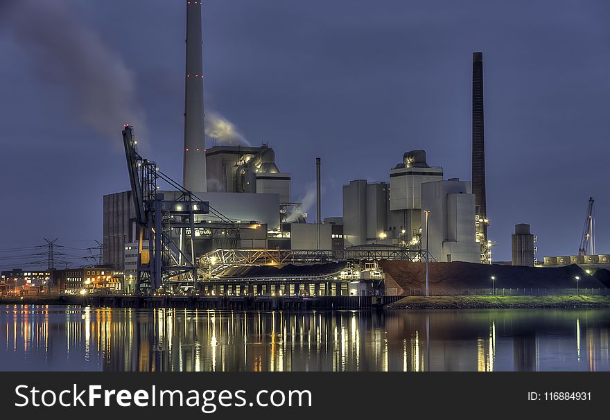 Industry, Reflection, Water, Sky