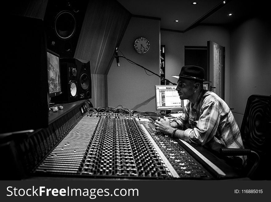 Record Producer, Audio Equipment, Audio, Black And White