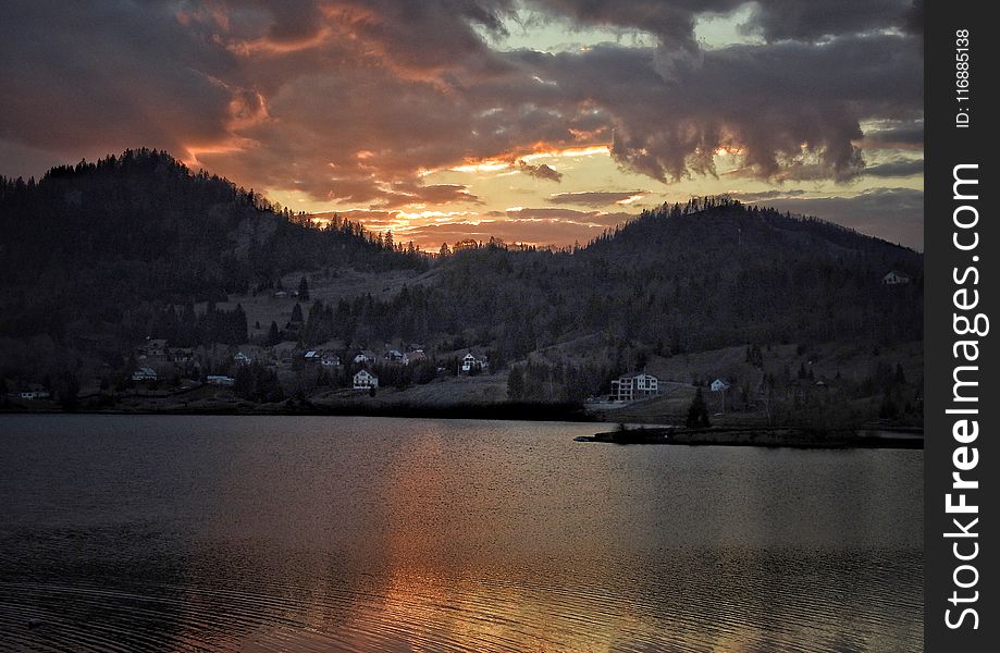 Sky, Reflection, Loch, Sunset