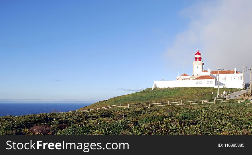 Lighthouse, Coast, Tower, Sky