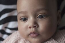 Mixed Race Little Baby Girl Face Close Up Royalty Free Stock Photography