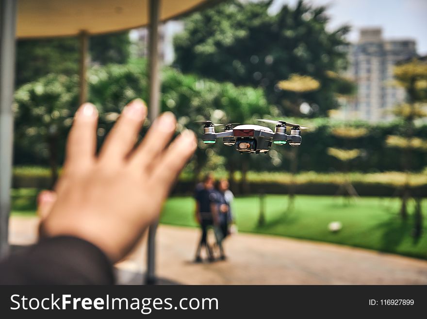 Focus Photography of Drone Flying