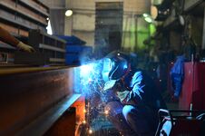 Welders Work At The Factory Royalty Free Stock Images Welders Work At The Factory Royalty Free Stock Images