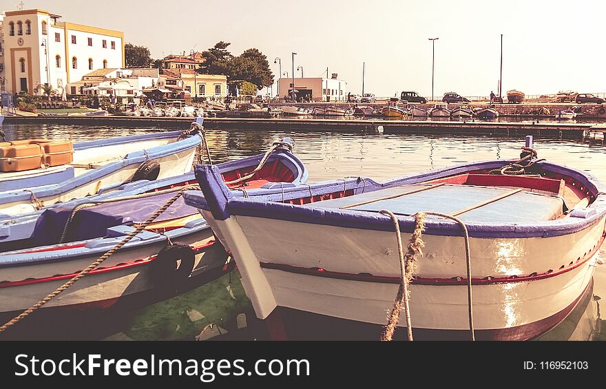 Fisherman`s Boats In Mondello, Sicily