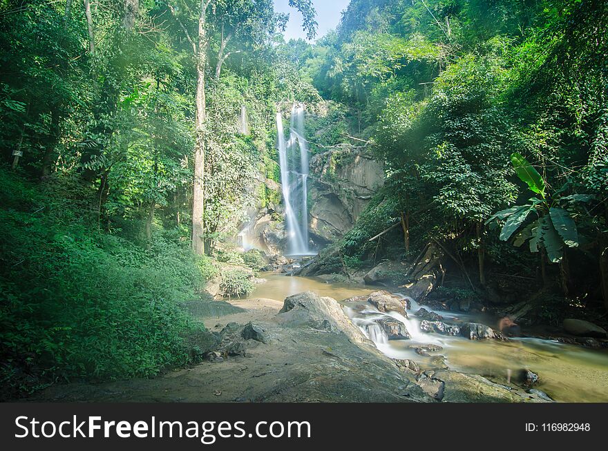 Great waterfall with crystal clear water in the middle of summer. Great waterfall with crystal clear water in the middle of summer