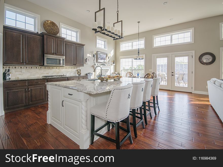 Rectangular White Wooden Kitchen Table