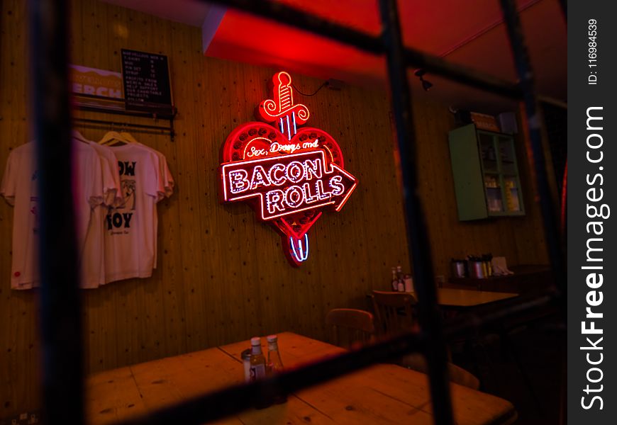 Neon Light Signage On Wall